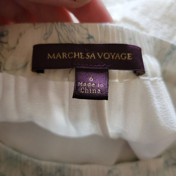 Marchesa Voyage Silk Tiered Maxi Skirt Size 6 - Picture 3 of 6